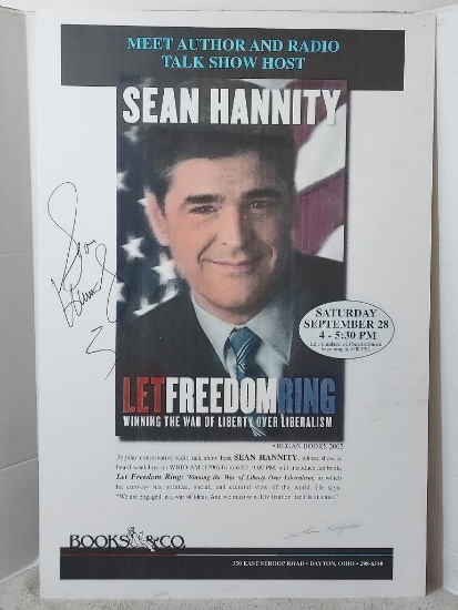 "Let Freedom Ring" Book Signing Foamboard Poster Signed by Sean Hannity 2002