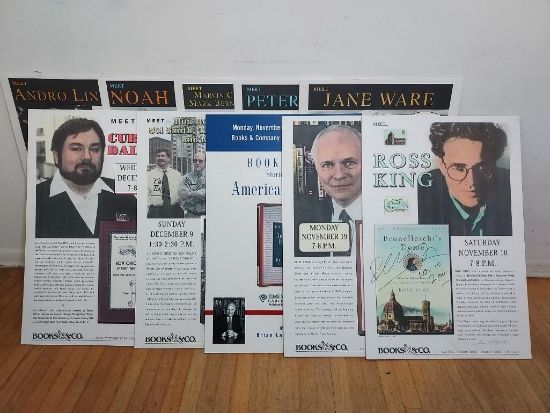 Group of Misc Author Autographed Book Signing Foamboard Posters