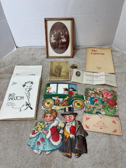 Misc Treasure Lot Incl Vintage Greeting Cards, Antique Photos and More