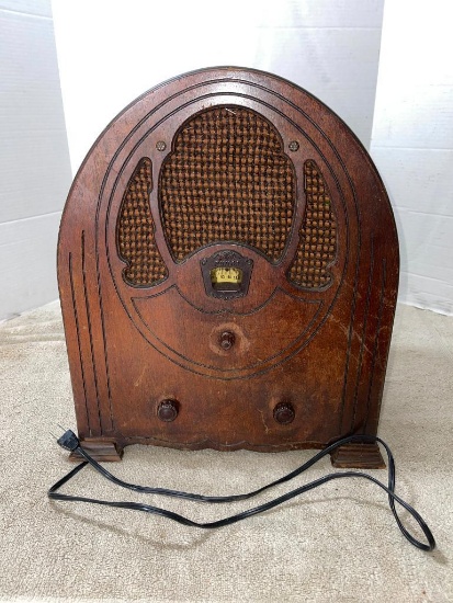 Original Philco Wood Cathedral Radio Model 50 1930's