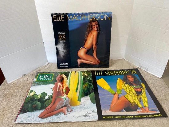 Three Elle Macpherson Calendars 1992, 1993 and 1994 - Like New Condition