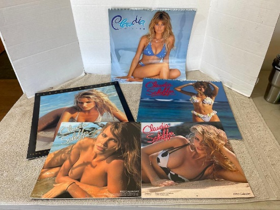 Five Claudia Schiffer Calendars 1992 - 1996 - Like New Condition