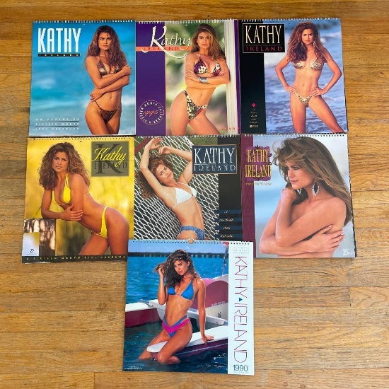 Seven Kathy Ireland Swimsuit Calendars 1990, 1994-1999 - Like New Condition