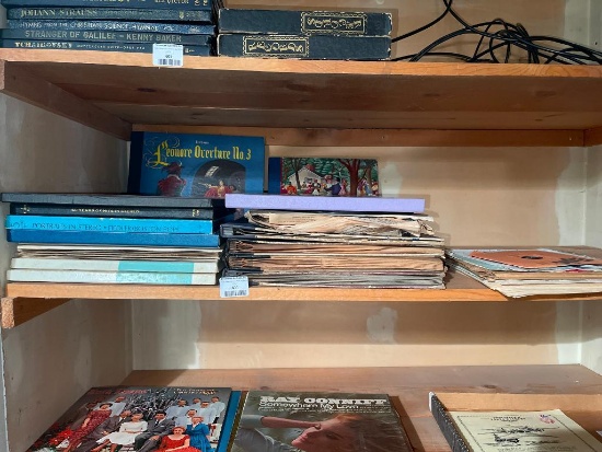 Shelf Lot of Misc Albums (Basement)