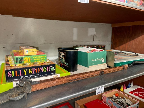 Shelf Lot of Misc Vintage Toys (Basement)