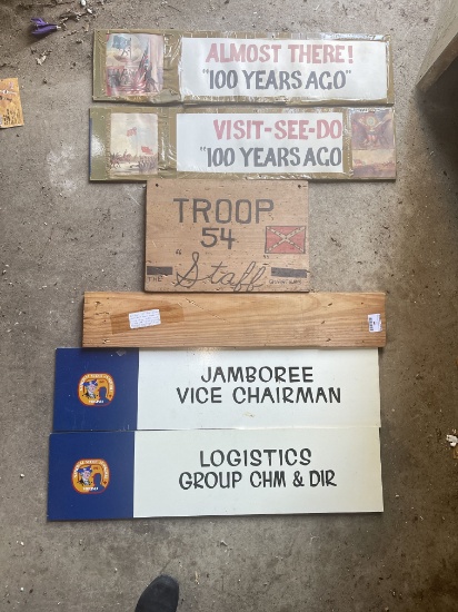 Group of Hand Made Wood Boy Scout Signs (Garage)