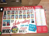 Vintage 1967-68 UD Basketball Schedule Poster