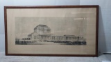 Vintage Framed Sketch by Chester Lindsay Churchill Architect - Boston 1920's-1930's