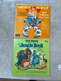 Two Vintage Children's Albums Incl Songs of The West and Walt Disney Jungle Book 1960's
