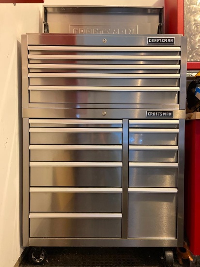 Tall Stainless Steel Craftsman Rolling Tool Box