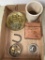 Misc Treasure Lot Incl Robinson Ransbottom 1 Qt Crock, Decretive Brass Plate and More