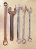 Group of Five Large Wrenches