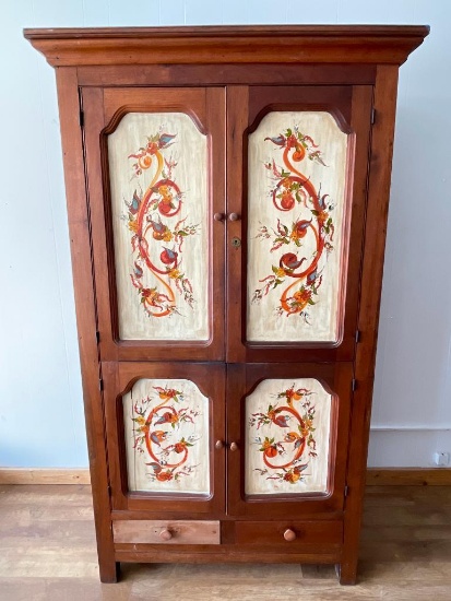 Tall Antique Painted Cabinet