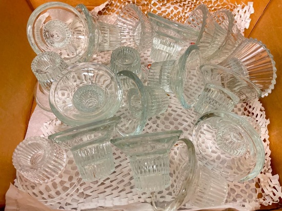 Group of Glass Taper Candle Holders