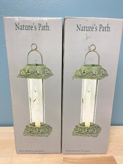 Pair of Nature's Path Multifloral Taper Lantern