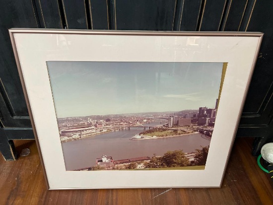 Framed Pittsburgh Three Rivers Stadium Photo