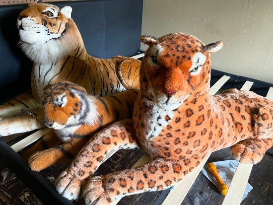 Group of Large Stuffed Tigers