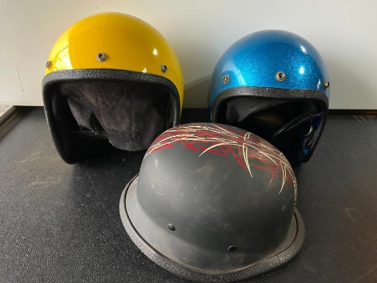 Group of 3 Vintage Riding Helmets