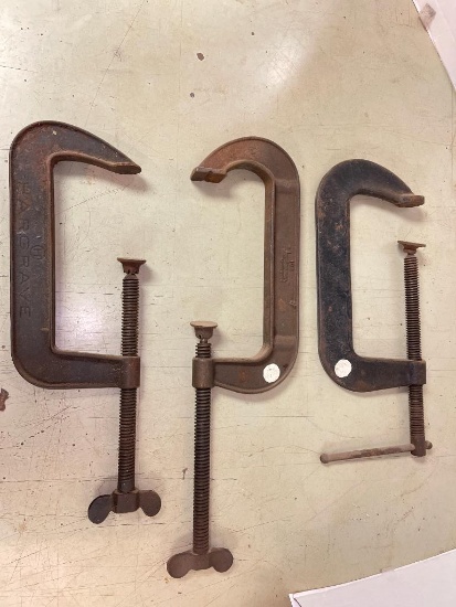 Three Vintage C Clamps by Hargrave and Jorgenson