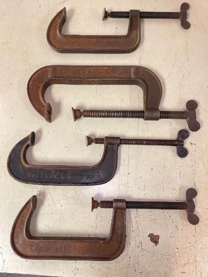 Four Vintage C Clamps by Jorgenson, Cincinnati Tool Co and More