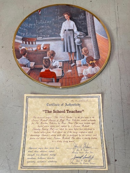 Norman Rockwell Collector Plate "The School Teacher" Limited Edition No. 0473E 1984
