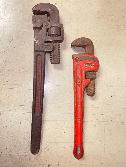 Two Pipe Wrenches by Rigid and Trimont Mfg. Co