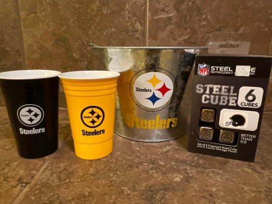 Group of Pittsburgh Steelers Barware Items