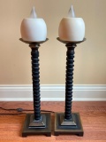 Set of 2 Tall Candle Stick Lamps