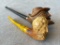 Group of 2 Wooden Carved Smoking Pipes