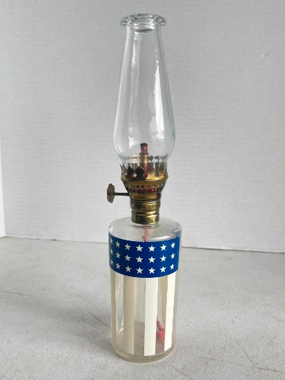 Small American Flag Oil Lamp
