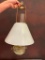 Antique, Hanging Oil Lamp with Milk Glass Shade and Aladdin Chimney