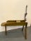 Antique Tobacco/Sugar Cane Chaff Guillotoine Cutter/Chopper, Wood Trough Table