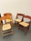 Group of 4 Used Vintage Folding Chairs