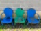 Three Vintage Metal, Outdoor Chairs