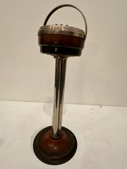 Vintage Metal Ashtray on Stand