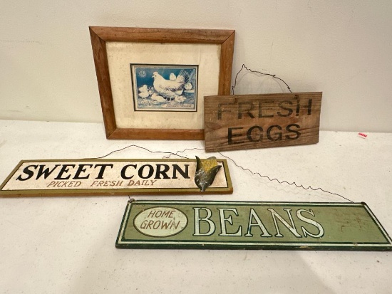 Group of Wood Signs from Farm