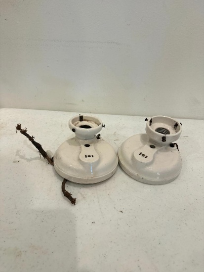 Two, Vintage, Porcelain, Bathroom Style Light Fixtures