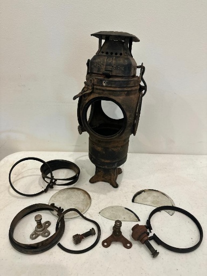 Antique, Adlake Non Sweating, 4 Way Signal Railroad Lamp