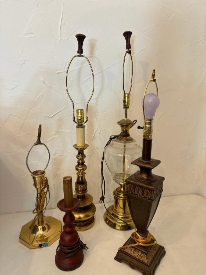 Group of Electric Lamp without Shades as Shown