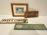 Group of Wood Signs from Farm