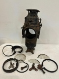 Antique, Adlake Non Sweating, 4 Way Signal Railroad Lamp