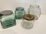 Four Glass Jars as Shown, Flour, Cookie and More