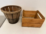 Fruit Basket and Wood Crate