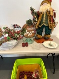 Large Christmas Lot with Plates, Big Santa and More