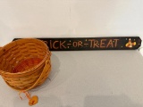 Longaberger Basket with Halloween Sign