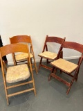 Group of 4 Used Vintage Folding Chairs