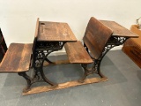 Double, Antique School Desk