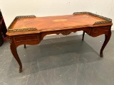 Vintage Wood Inlaid Coffee Table