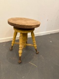 Antique, Wood, Piano Stool with Claw and Ball Feet