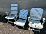 3 Heavier Duty, Plastic, Outdoor Chairs